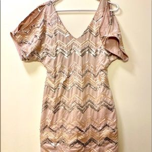 Mauve sequin party dress (size small)